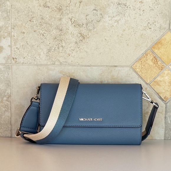 Crossbody Blue MK Wallet Michael Kors Jet Set Item Large Zip